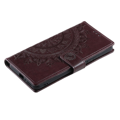 For Xiaomi Poco X4 Pro 5G Wallet Stand Design Imprinted Mandala Flower Fully Wrapped PU Leather Phone Flip Cover Phone Case