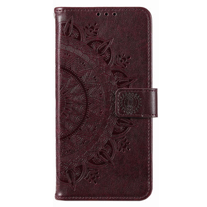 For Xiaomi Poco X4 Pro 5G Wallet Stand Design Imprinted Mandala Flower Fully Wrapped PU Leather Phone Flip Cover Phone Case