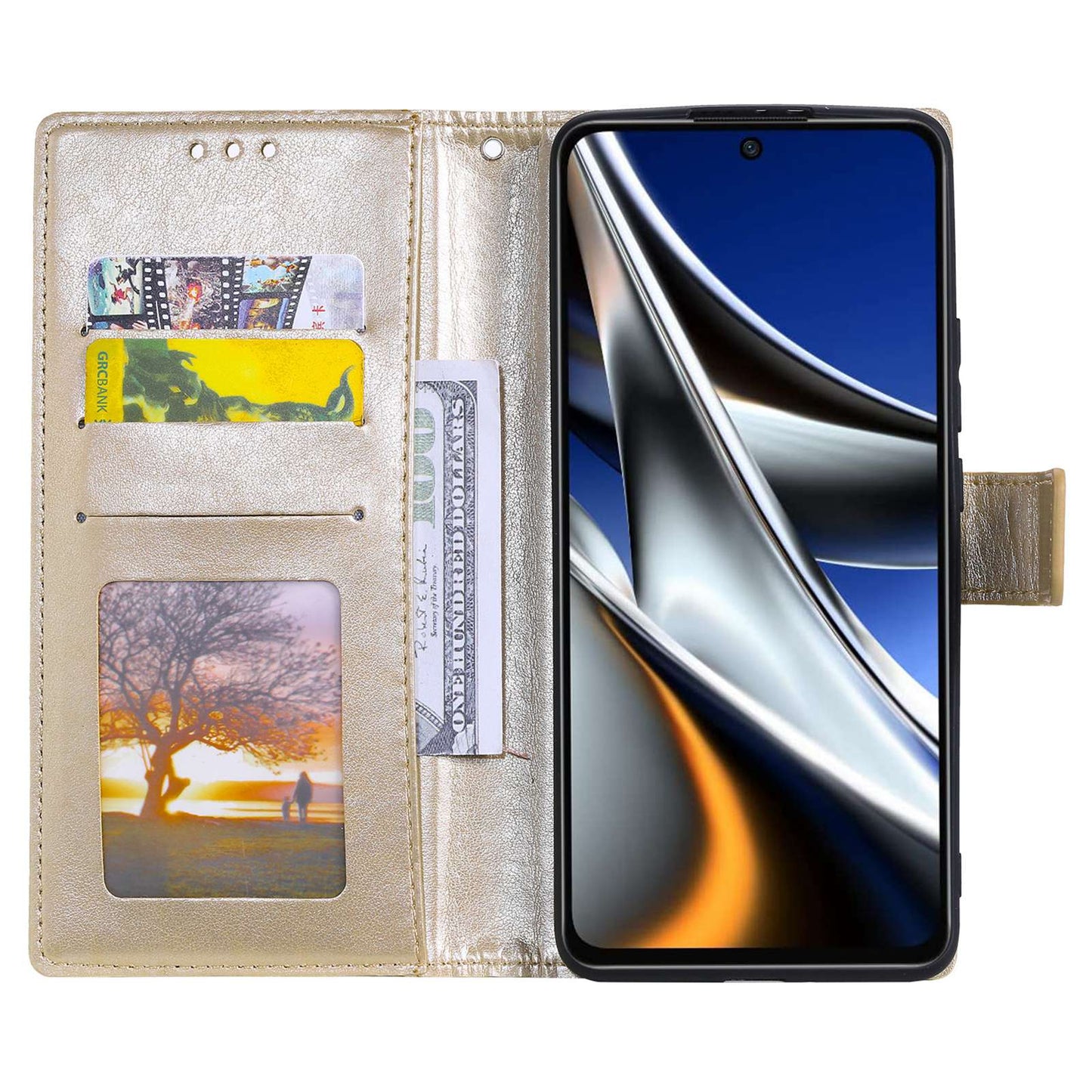 For Xiaomi Poco X4 Pro 5G Wallet Stand Design Imprinted Mandala Flower Fully Wrapped PU Leather Phone Flip Cover Phone Case