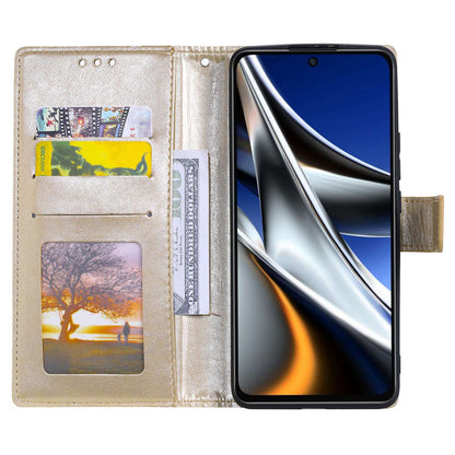 For Xiaomi Poco X4 Pro 5G Wallet Stand Design Imprinted Mandala Flower Fully Wrapped PU Leather Phone Flip Cover Phone Case