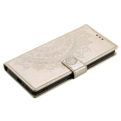 For Xiaomi Poco X4 Pro 5G Wallet Stand Design Imprinted Mandala Flower Fully Wrapped PU Leather Phone Flip Cover Phone Case