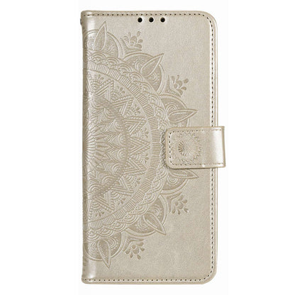 For Xiaomi Poco X4 Pro 5G Wallet Stand Design Imprinted Mandala Flower Fully Wrapped PU Leather Phone Flip Cover Phone Case