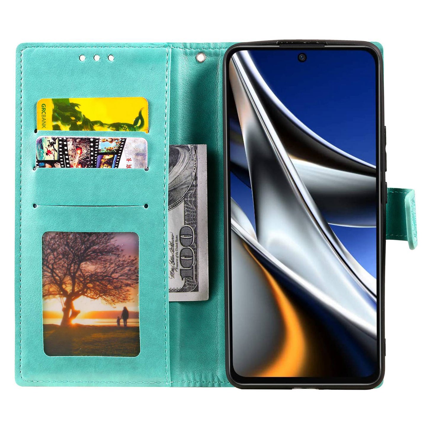For Xiaomi Poco X4 Pro 5G Wallet Stand Design Imprinted Mandala Flower Fully Wrapped PU Leather Phone Flip Cover Phone Case