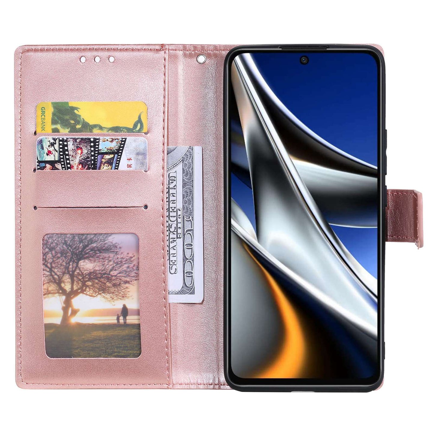 For Xiaomi Poco X4 Pro 5G Wallet Stand Design Imprinted Mandala Flower Fully Wrapped PU Leather Phone Flip Cover Phone Case