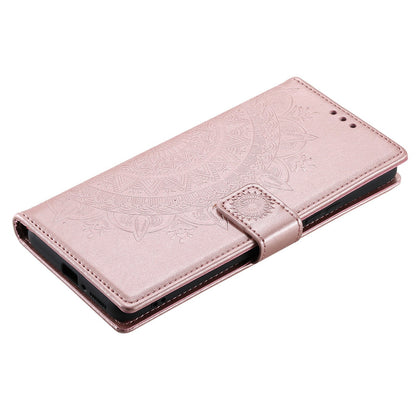 For Xiaomi Poco X4 Pro 5G Wallet Stand Design Imprinted Mandala Flower Fully Wrapped PU Leather Phone Flip Cover Phone Case