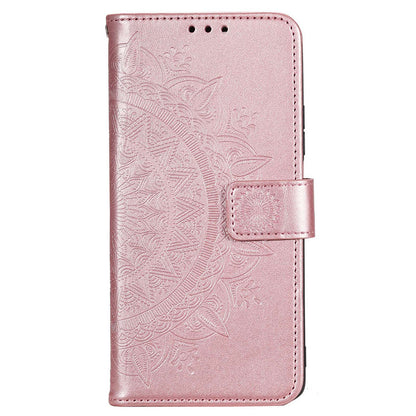 For Xiaomi Poco X4 Pro 5G Wallet Stand Design Imprinted Mandala Flower Fully Wrapped PU Leather Phone Flip Cover Phone Case