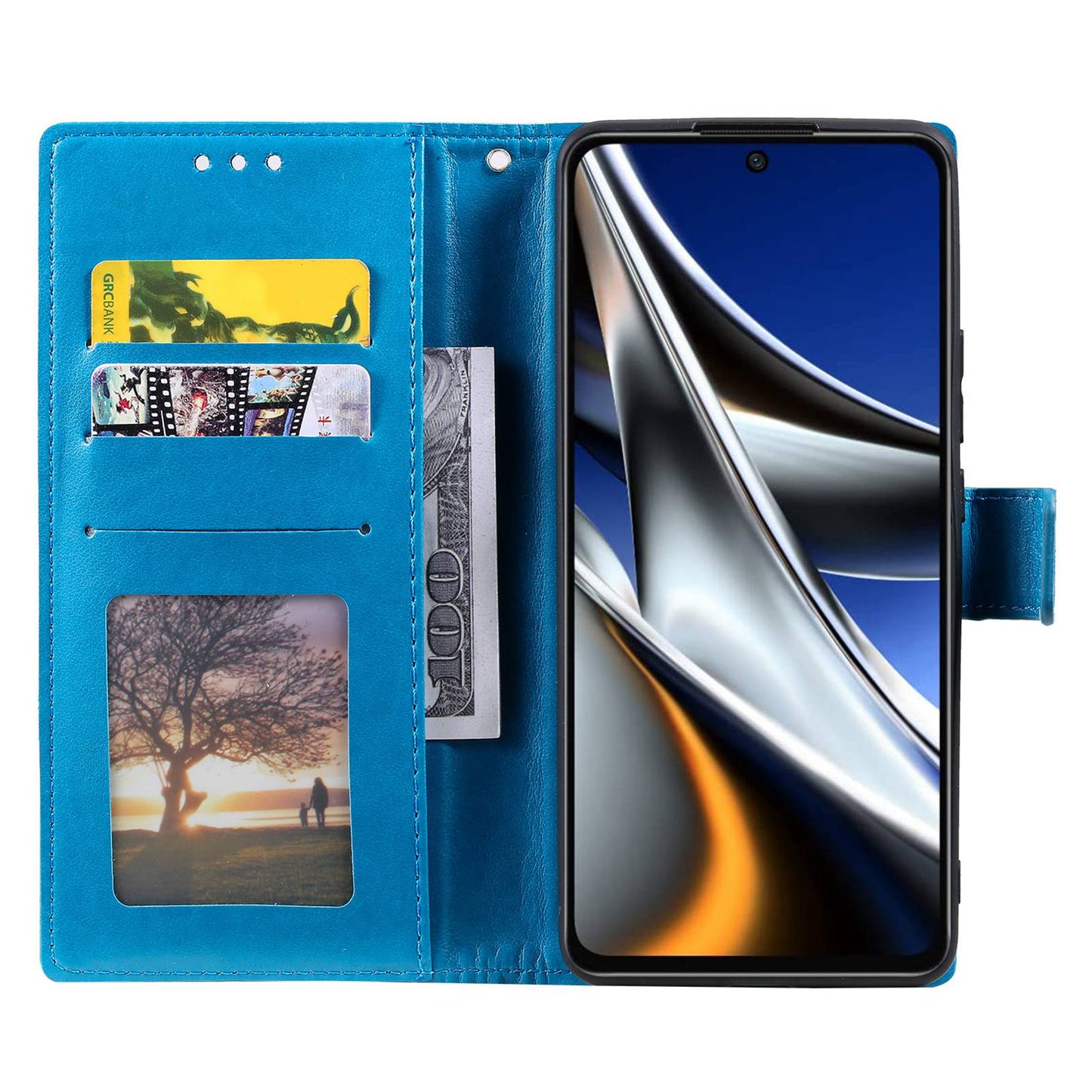 For Xiaomi Poco X4 Pro 5G Wallet Stand Design Imprinted Mandala Flower Fully Wrapped PU Leather Phone Flip Cover Phone Case