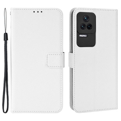 For Xiaomi Redmi K50/K50 Pro Diamond Texture PU Leather Well-protected Phone Case Wallet Stand Cover with Strap