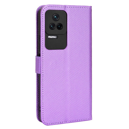 For Xiaomi Redmi K50/K50 Pro Diamond Texture PU Leather Well-protected Phone Case Wallet Stand Cover with Strap