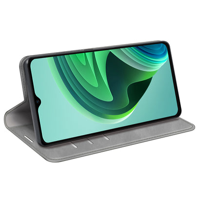 Skin-touch Folio Flip Leather Shell for Xiaomi Redmi Note 11E 5G / Redmi 10 5G / Redmi 10 Prime+ 5G, Auto-absorbed Magnetic Wallet Stand Drop-proof Mobile Phone Case