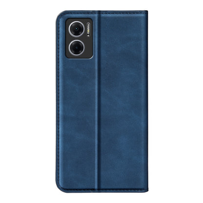Skin-touch Folio Flip Leather Shell for Xiaomi Redmi Note 11E 5G / Redmi 10 5G / Redmi 10 Prime+ 5G, Auto-absorbed Magnetic Wallet Stand Drop-proof Mobile Phone Case