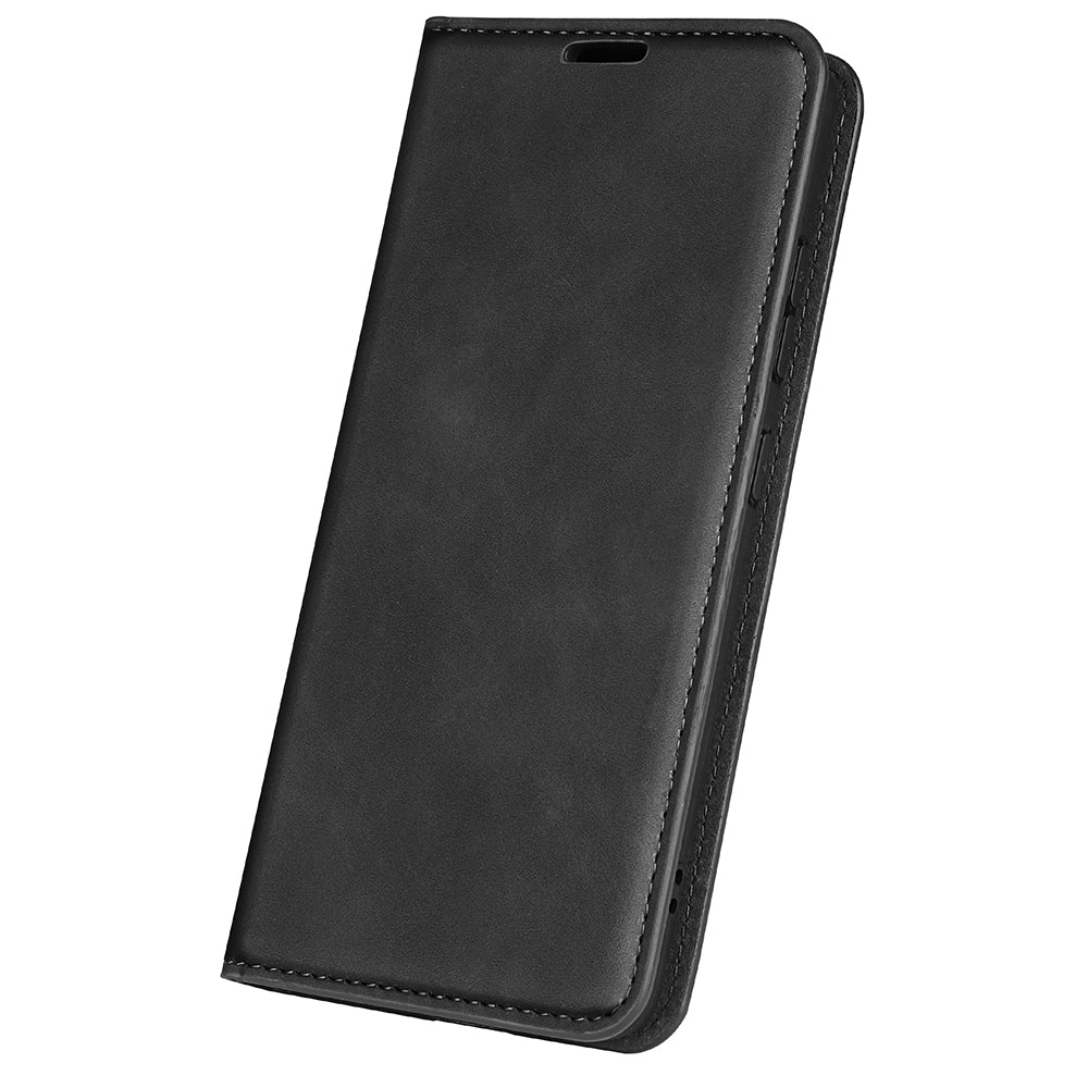 Skin-touch Folio Flip Leather Shell for Xiaomi Redmi Note 11E 5G / Redmi 10 5G / Redmi 10 Prime+ 5G, Auto-absorbed Magnetic Wallet Stand Drop-proof Mobile Phone Case