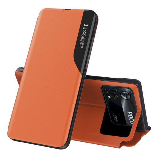 For Xiaomi Poco X4 Pro 5G View Window Flip Cover PU Leather Magnetic Absorption Stand Full Body Protective Case