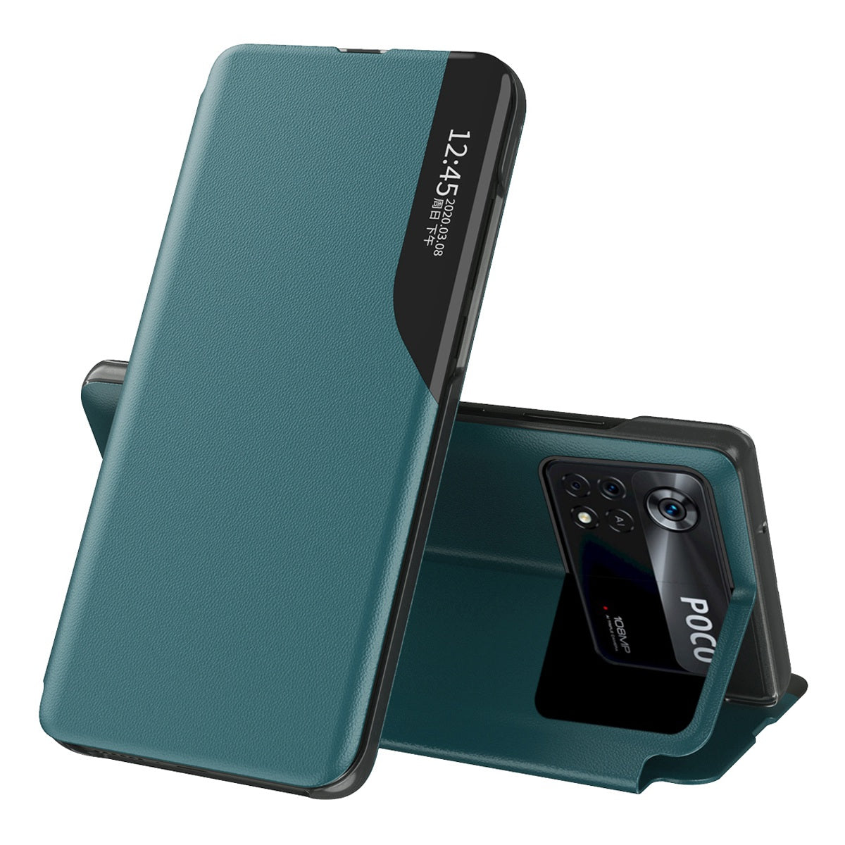For Xiaomi Poco X4 Pro 5G View Window Flip Cover PU Leather Magnetic Absorption Stand Full Body Protective Case