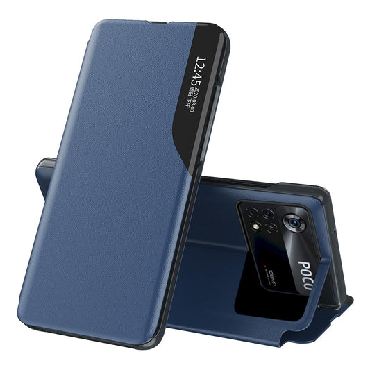 For Xiaomi Poco X4 Pro 5G View Window Flip Cover PU Leather Magnetic Absorption Stand Full Body Protective Case
