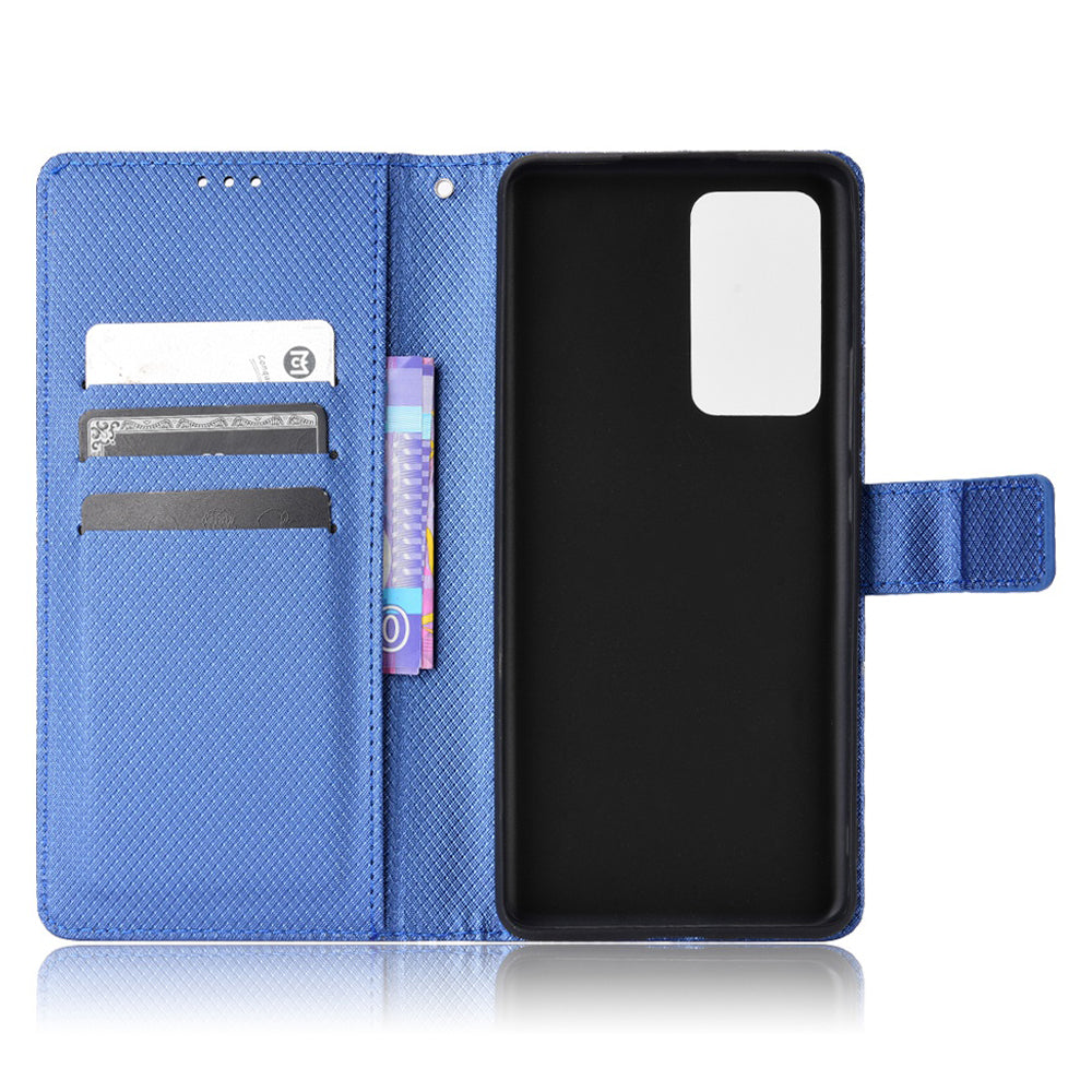 For Xiaomi 12/12X/12S 5G PU Leather Wallet Book Stand View Cover Diamond Texture Flip Phone Case with Wrist Strap