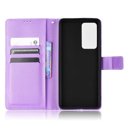 For Xiaomi 12/12X/12S 5G PU Leather Wallet Book Stand View Cover Diamond Texture Flip Phone Case with Wrist Strap