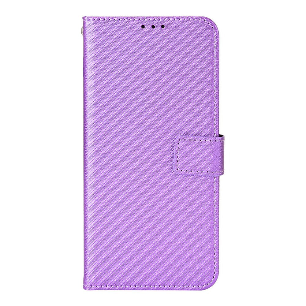 For Xiaomi 12/12X/12S 5G PU Leather Wallet Book Stand View Cover Diamond Texture Flip Phone Case with Wrist Strap