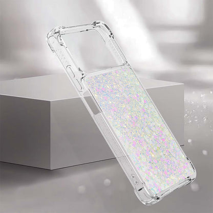 YB Quicksand Series-1 for Xiaomi Poco X4 Pro 5G Liquid Glitter Phone Protective Case Moving Quicksand Floating TPU Cushion Clear Cover