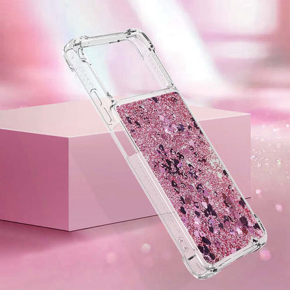 YB Quicksand Series-1 for Xiaomi Poco X4 Pro 5G Liquid Glitter Phone Protective Case Moving Quicksand Floating TPU Cushion Clear Cover