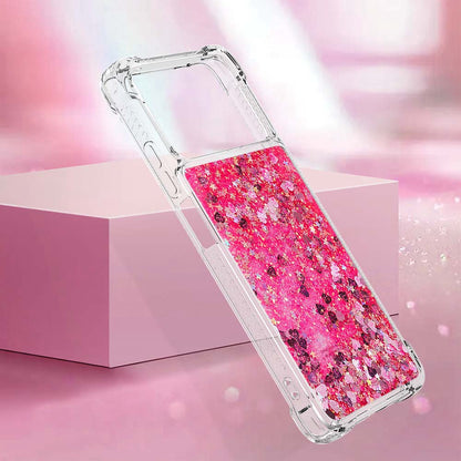 YB Quicksand Series-1 for Xiaomi Poco X4 Pro 5G Liquid Glitter Phone Protective Case Moving Quicksand Floating TPU Cushion Clear Cover