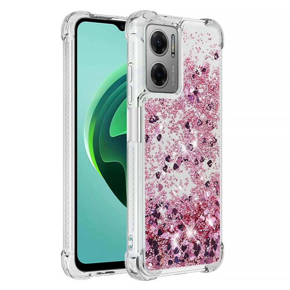 YB Quicksand Series-1 for Xiaomi Poco M4 5G / Redmi Note 11E 5G / Redmi 10 5G / Redmi 10 Prime+ 5G Fluid Quicksand Shockproof Sequins TPU Cover Well-protected Cell Phone Case