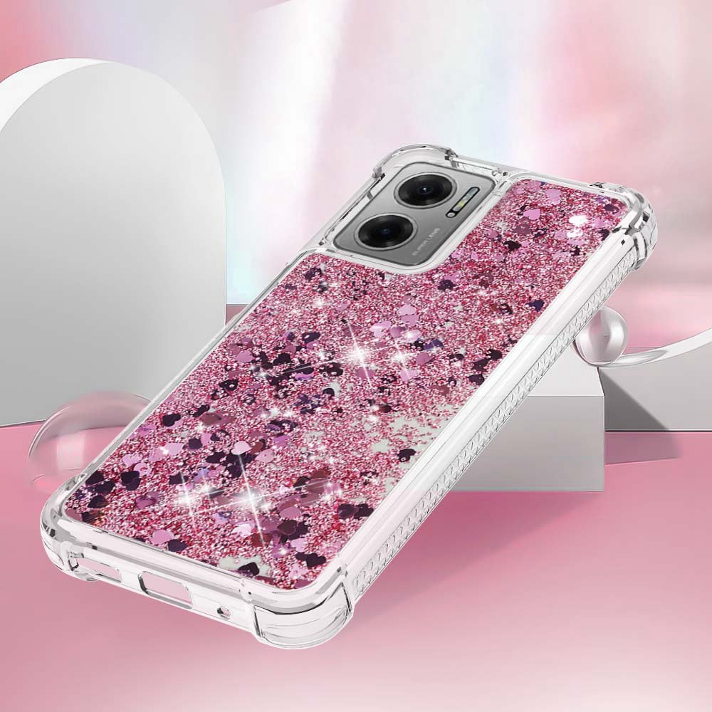 YB Quicksand Series-1 for Xiaomi Poco M4 5G / Redmi Note 11E 5G / Redmi 10 5G / Redmi 10 Prime+ 5G Fluid Quicksand Shockproof Sequins TPU Cover Well-protected Cell Phone Case