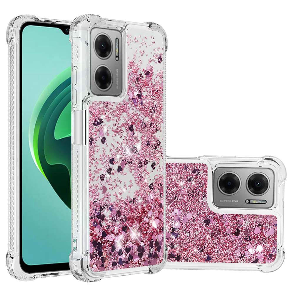 YB Quicksand Series-1 for Xiaomi Poco M4 5G / Redmi Note 11E 5G / Redmi 10 5G / Redmi 10 Prime+ 5G Fluid Quicksand Shockproof Sequins TPU Cover Well-protected Cell Phone Case
