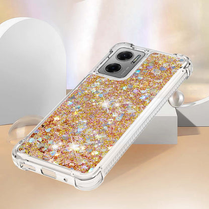 YB Quicksand Series-1 for Xiaomi Poco M4 5G / Redmi Note 11E 5G / Redmi 10 5G / Redmi 10 Prime+ 5G Fluid Quicksand Shockproof Sequins TPU Cover Well-protected Cell Phone Case