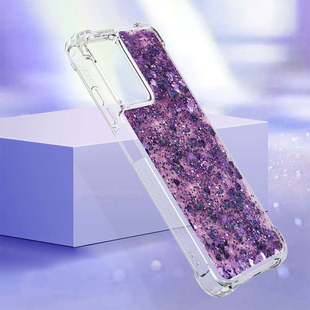 YB Quicksand Series-1 for Xiaomi Poco M4 5G / Redmi Note 11E 5G / Redmi 10 5G / Redmi 10 Prime+ 5G Fluid Quicksand Shockproof Sequins TPU Cover Well-protected Cell Phone Case