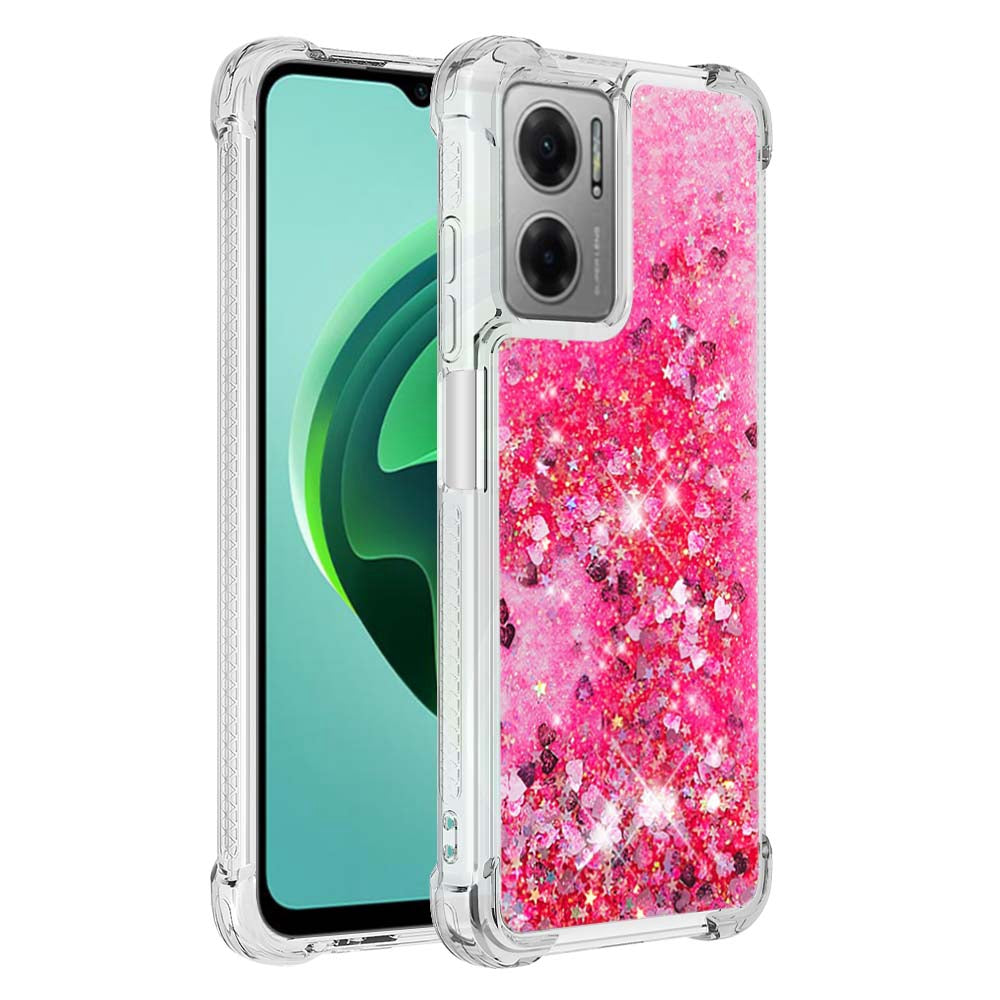 YB Quicksand Series-1 for Xiaomi Poco M4 5G / Redmi Note 11E 5G / Redmi 10 5G / Redmi 10 Prime+ 5G Fluid Quicksand Shockproof Sequins TPU Cover Well-protected Cell Phone Case