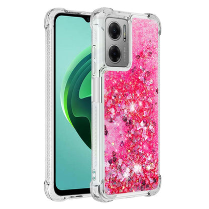 YB Quicksand Series-1 for Xiaomi Poco M4 5G / Redmi Note 11E 5G / Redmi 10 5G / Redmi 10 Prime+ 5G Fluid Quicksand Shockproof Sequins TPU Cover Well-protected Cell Phone Case