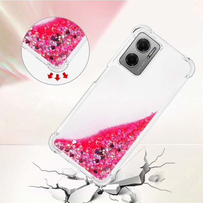 YB Quicksand Series-1 for Xiaomi Poco M4 5G / Redmi Note 11E 5G / Redmi 10 5G / Redmi 10 Prime+ 5G Fluid Quicksand Shockproof Sequins TPU Cover Well-protected Cell Phone Case