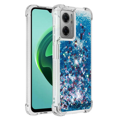 YB Quicksand Series-1 for Xiaomi Poco M4 5G / Redmi Note 11E 5G / Redmi 10 5G / Redmi 10 Prime+ 5G Fluid Quicksand Shockproof Sequins TPU Cover Well-protected Cell Phone Case