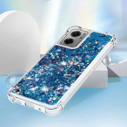 YB Quicksand Series-1 for Xiaomi Poco M4 5G / Redmi Note 11E 5G / Redmi 10 5G / Redmi 10 Prime+ 5G Fluid Quicksand Shockproof Sequins TPU Cover Well-protected Cell Phone Case