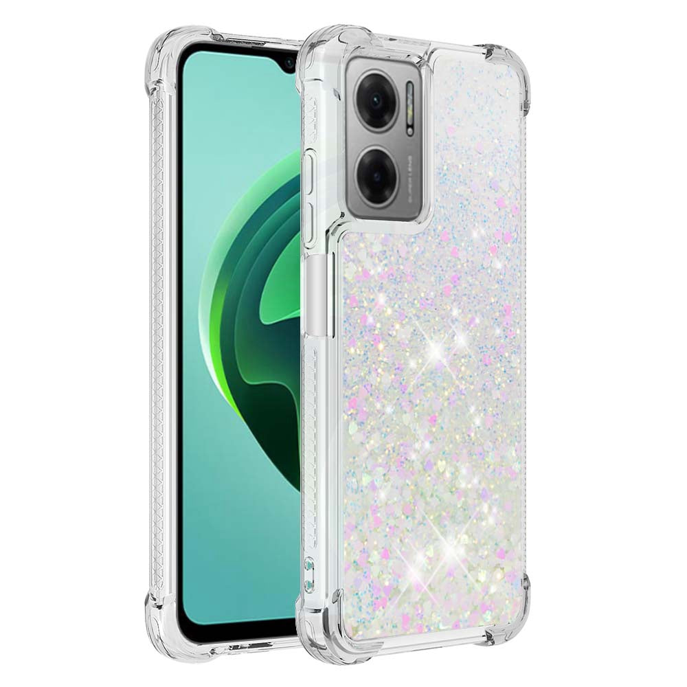 YB Quicksand Series-1 for Xiaomi Poco M4 5G / Redmi Note 11E 5G / Redmi 10 5G / Redmi 10 Prime+ 5G Fluid Quicksand Shockproof Sequins TPU Cover Well-protected Cell Phone Case