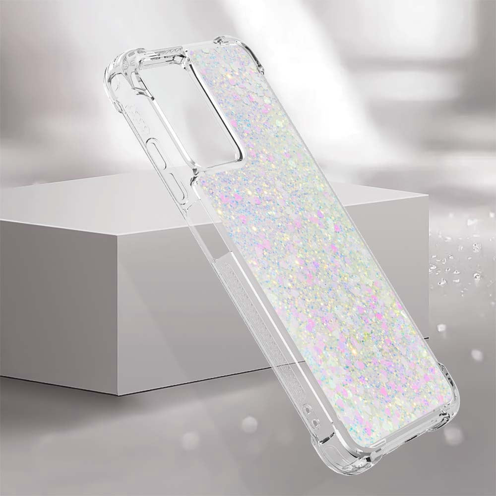 YB Quicksand Series-1 for Xiaomi Poco M4 5G / Redmi Note 11E 5G / Redmi 10 5G / Redmi 10 Prime+ 5G Fluid Quicksand Shockproof Sequins TPU Cover Well-protected Cell Phone Case