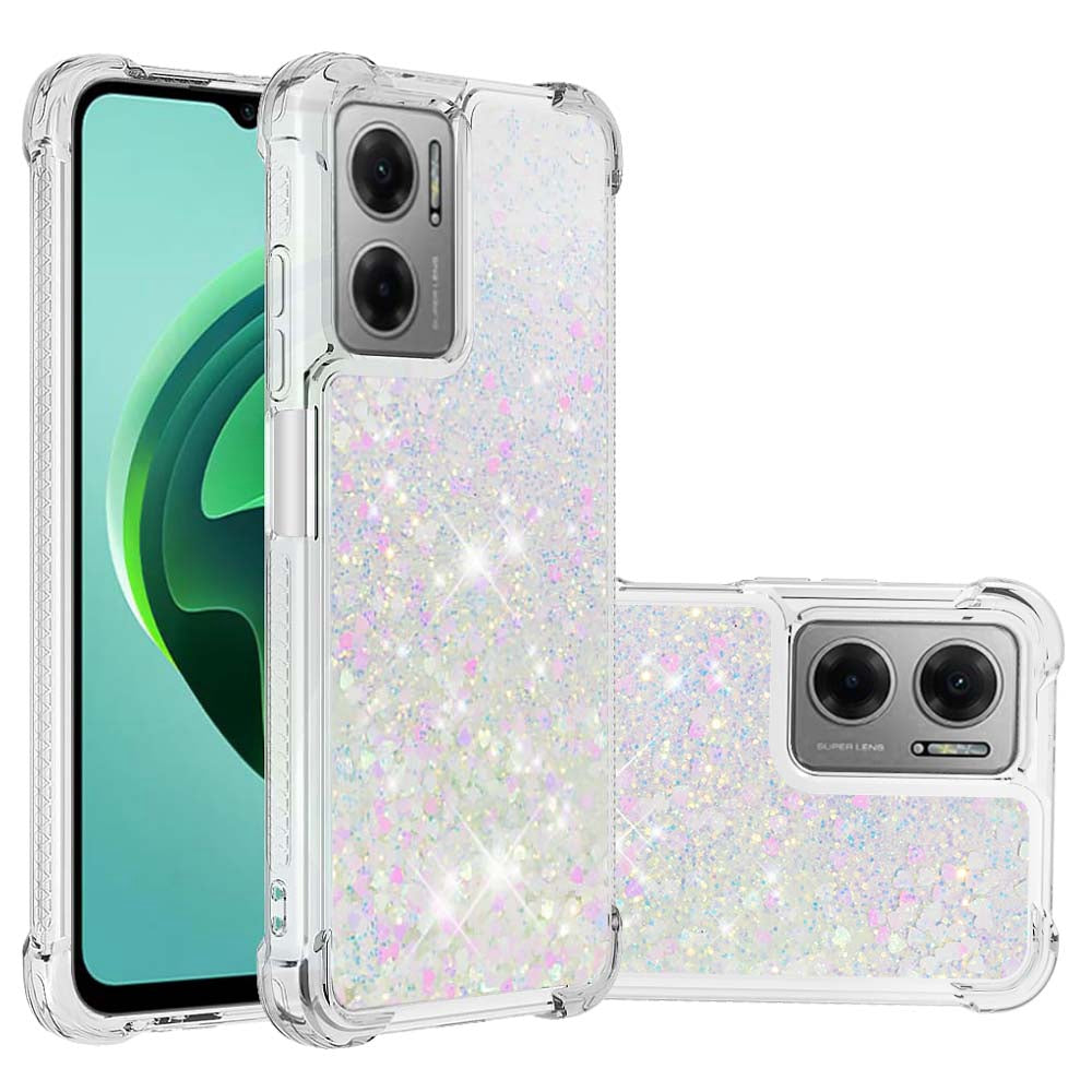 YB Quicksand Series-1 for Xiaomi Poco M4 5G / Redmi Note 11E 5G / Redmi 10 5G / Redmi 10 Prime+ 5G Fluid Quicksand Shockproof Sequins TPU Cover Well-protected Cell Phone Case