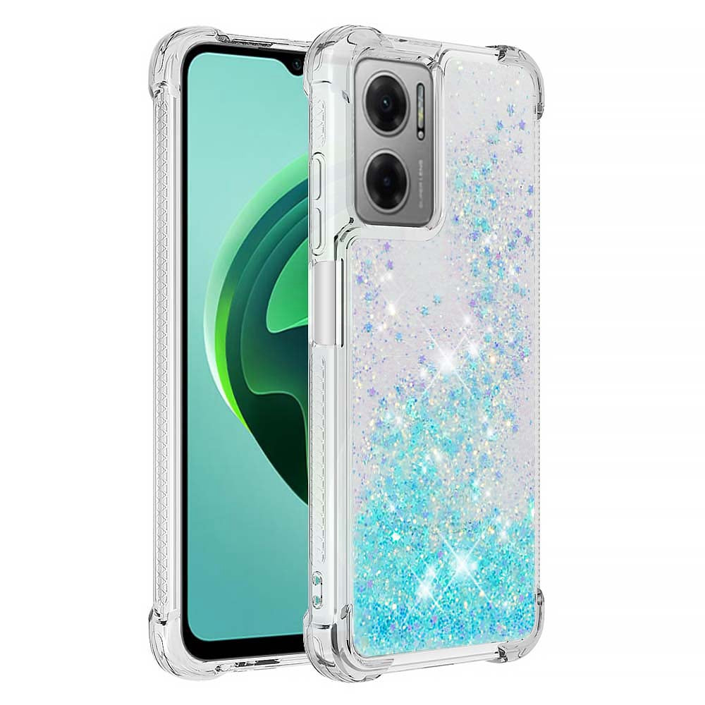 YB Quicksand Series-1 for Xiaomi Poco M4 5G / Redmi Note 11E 5G / Redmi 10 5G / Redmi 10 Prime+ 5G Fluid Quicksand Shockproof Sequins TPU Cover Well-protected Cell Phone Case