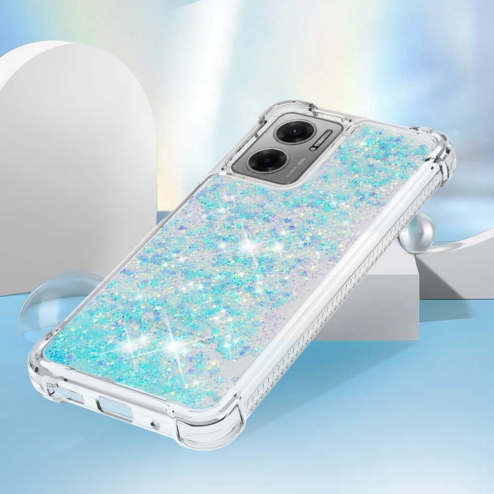 YB Quicksand Series-1 for Xiaomi Poco M4 5G / Redmi Note 11E 5G / Redmi 10 5G / Redmi 10 Prime+ 5G Fluid Quicksand Shockproof Sequins TPU Cover Well-protected Cell Phone Case