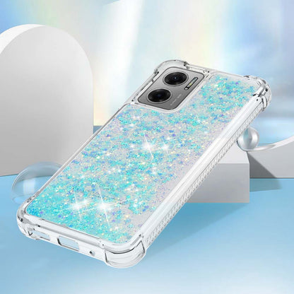 YB Quicksand Series-1 for Xiaomi Poco M4 5G / Redmi Note 11E 5G / Redmi 10 5G / Redmi 10 Prime+ 5G Fluid Quicksand Shockproof Sequins TPU Cover Well-protected Cell Phone Case