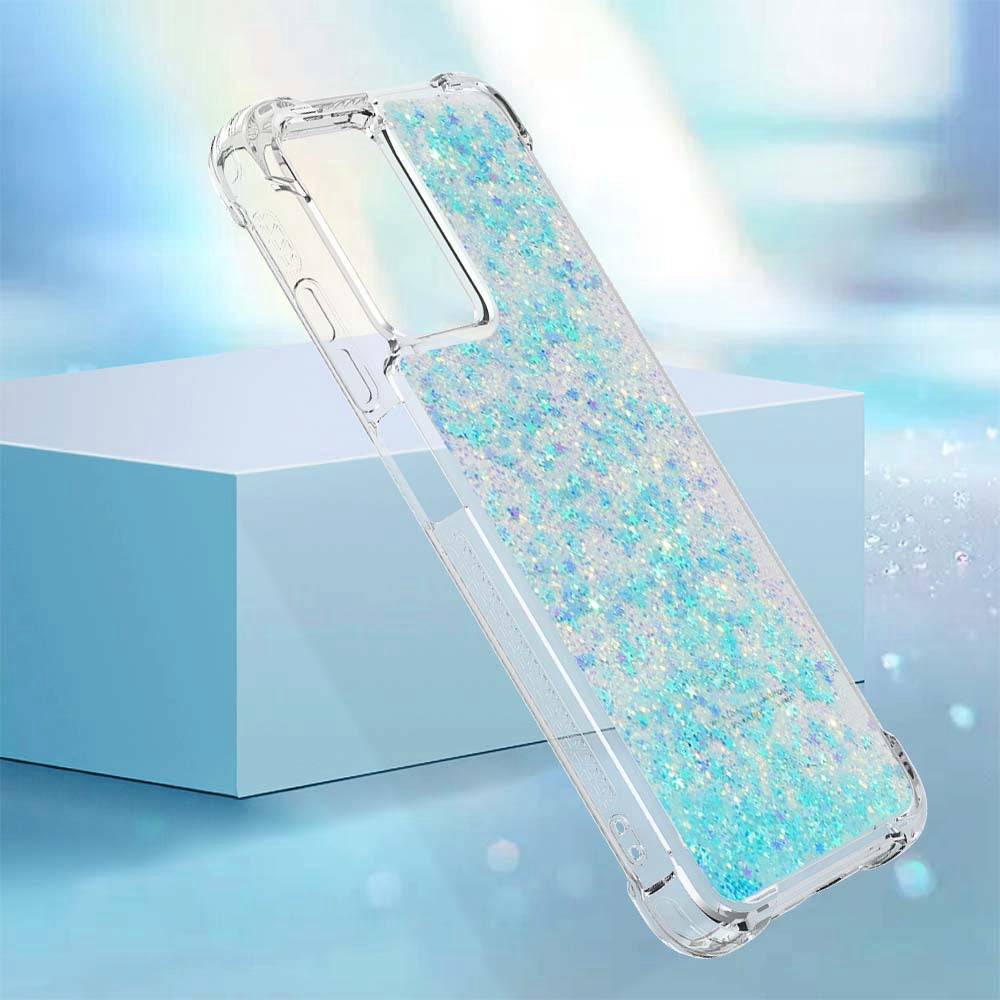 YB Quicksand Series-1 for Xiaomi Poco M4 5G / Redmi Note 11E 5G / Redmi 10 5G / Redmi 10 Prime+ 5G Fluid Quicksand Shockproof Sequins TPU Cover Well-protected Cell Phone Case