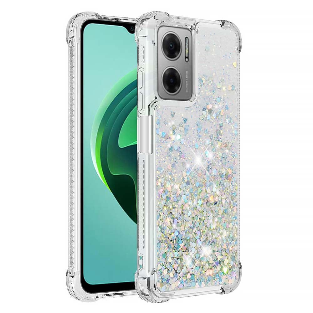 YB Quicksand Series-1 for Xiaomi Poco M4 5G / Redmi Note 11E 5G / Redmi 10 5G / Redmi 10 Prime+ 5G Fluid Quicksand Shockproof Sequins TPU Cover Well-protected Cell Phone Case