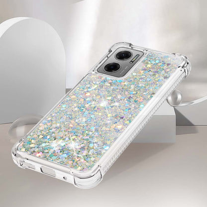YB Quicksand Series-1 for Xiaomi Poco M4 5G / Redmi Note 11E 5G / Redmi 10 5G / Redmi 10 Prime+ 5G Fluid Quicksand Shockproof Sequins TPU Cover Well-protected Cell Phone Case