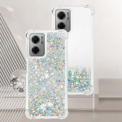 YB Quicksand Series-1 for Xiaomi Poco M4 5G / Redmi Note 11E 5G / Redmi 10 5G / Redmi 10 Prime+ 5G Fluid Quicksand Shockproof Sequins TPU Cover Well-protected Cell Phone Case