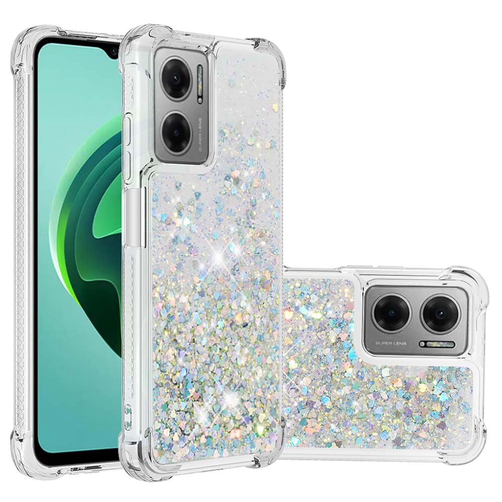 YB Quicksand Series-1 for Xiaomi Poco M4 5G / Redmi Note 11E 5G / Redmi 10 5G / Redmi 10 Prime+ 5G Fluid Quicksand Shockproof Sequins TPU Cover Well-protected Cell Phone Case