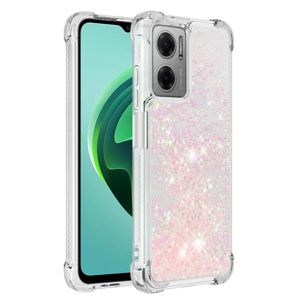 YB Quicksand Series-1 for Xiaomi Poco M4 5G / Redmi Note 11E 5G / Redmi 10 5G / Redmi 10 Prime+ 5G Fluid Quicksand Shockproof Sequins TPU Cover Well-protected Cell Phone Case