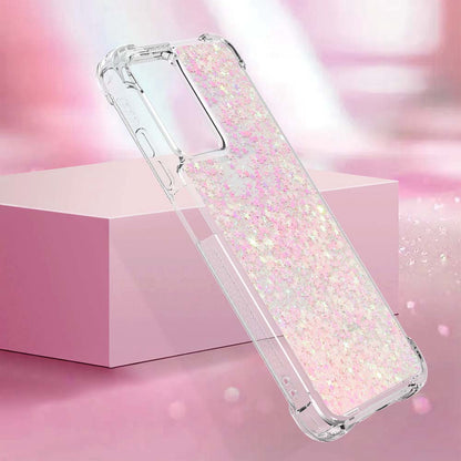YB Quicksand Series-1 for Xiaomi Poco M4 5G / Redmi Note 11E 5G / Redmi 10 5G / Redmi 10 Prime+ 5G Fluid Quicksand Shockproof Sequins TPU Cover Well-protected Cell Phone Case