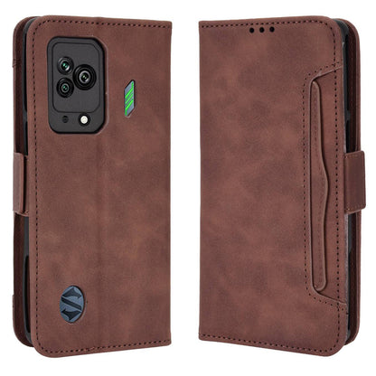 For Xiaomi Black Shark 5 Multiple Card Slots Phone Cover Anti-scratch PU Leather Wallet Stand Case