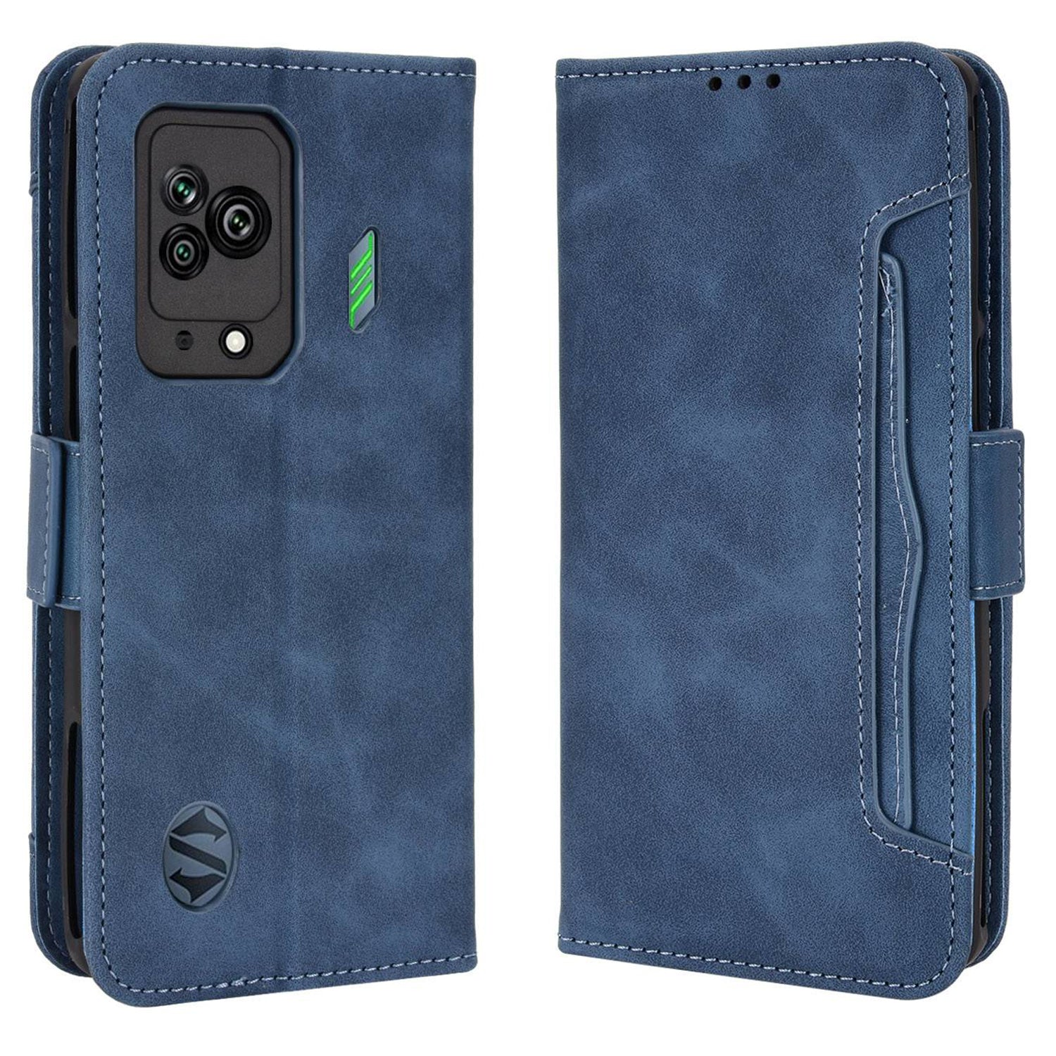 For Xiaomi Black Shark 5 Multiple Card Slots Phone Cover Anti-scratch PU Leather Wallet Stand Case